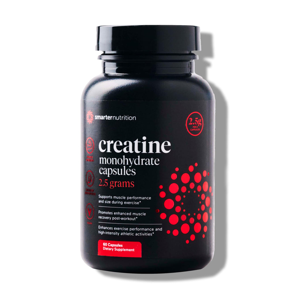 SMARTERNUTRITION Creatine Monohydrate Pills – 2500mg per Serving, Vegan Capsules, 60 Count (30-Day Supply)