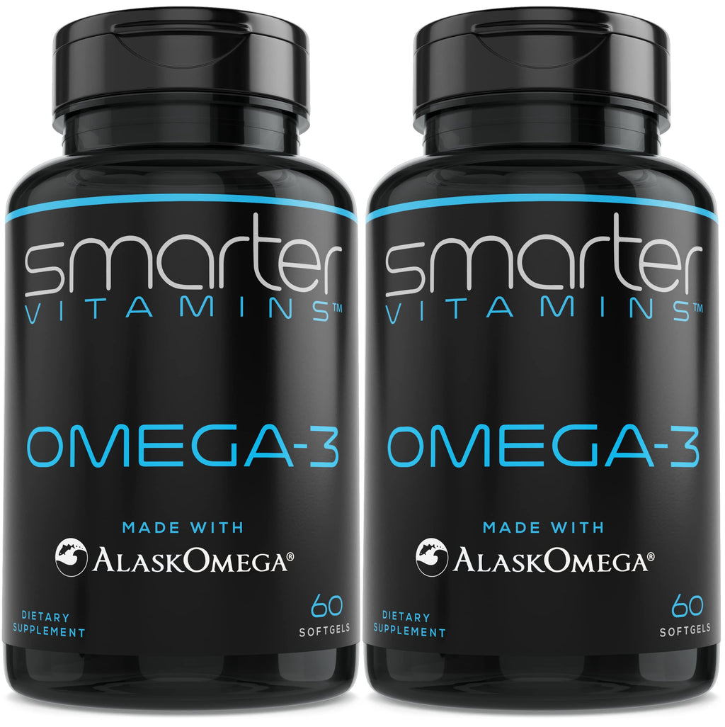 Smarter Omega 3 Fish Oil 2 Pack - Berry Flavor, Burpless, 2000mg DHA & EPA