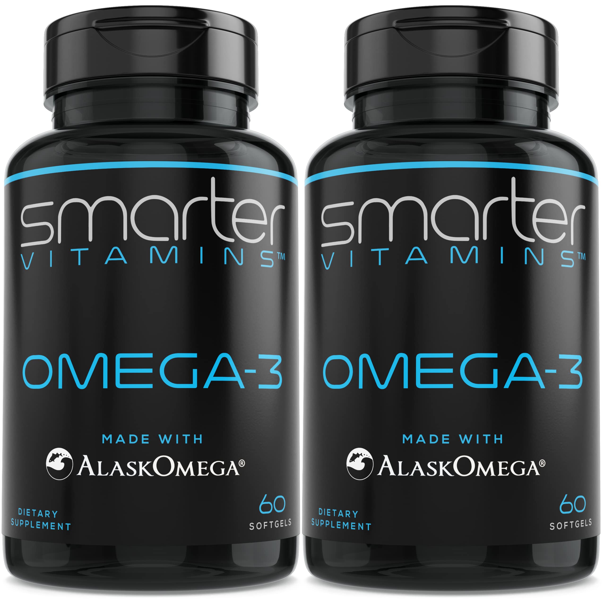 Smarter Omega 3 Fish Oil 2 Pack - Berry Flavor, Burpless, 2000mg DHA & EPA