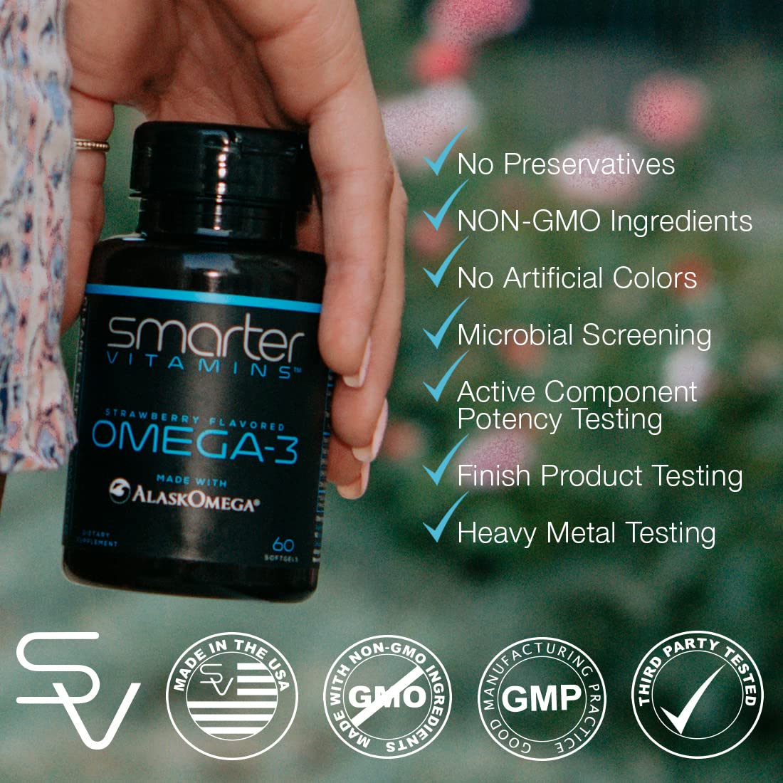 SmarterVitamins Omega-3 3-Pack: Berry Flavor Burpless Softgels, 2000mg DHA EPA (AlaskOmega)