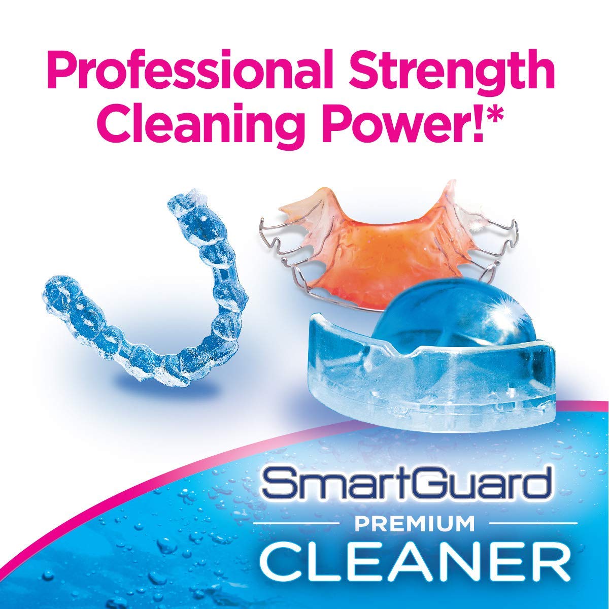 SmartGuard Premium Cleaner Crystals & Case – 110 Cleanings | Clear Braces & Retainers