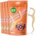SmartLifeco Straw-Wheat Dual-Thread Dental Floss Picks 200ct