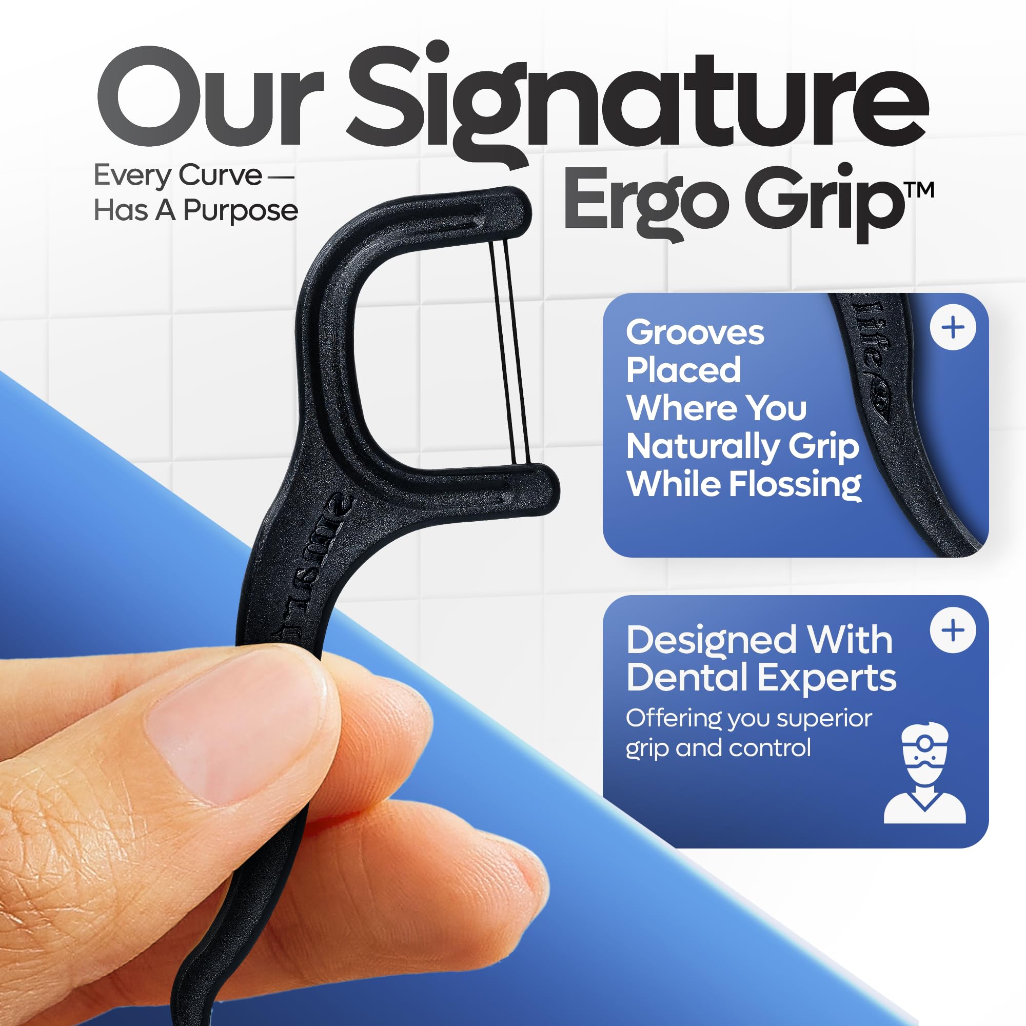 SmartLifeco Eco-Friendly Dual-Thread Dental Floss Picks (200ct) - Straw Wheat Blend & Activated Bamboo Charcoal