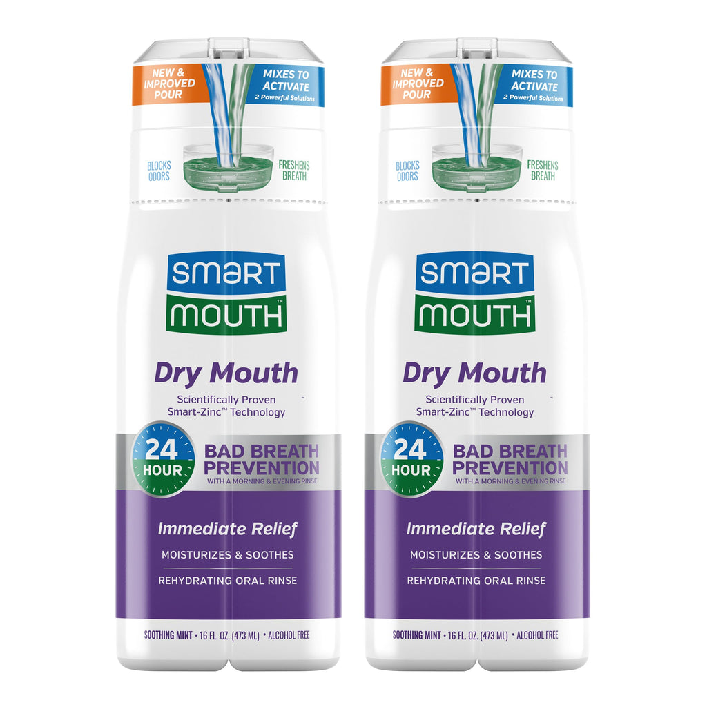SmartMouth Activated Dry Mouth Mouthwash – 16 oz, 2 Pack, Mint, Alcohol-Free