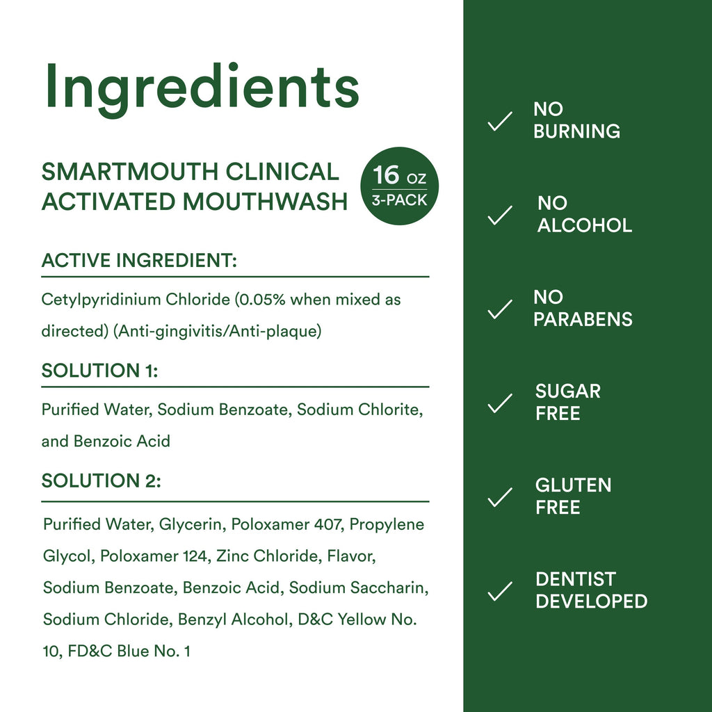 SmartMouth DDS Activated Clinical Mouthwash – Fresh Breath, Gum Health