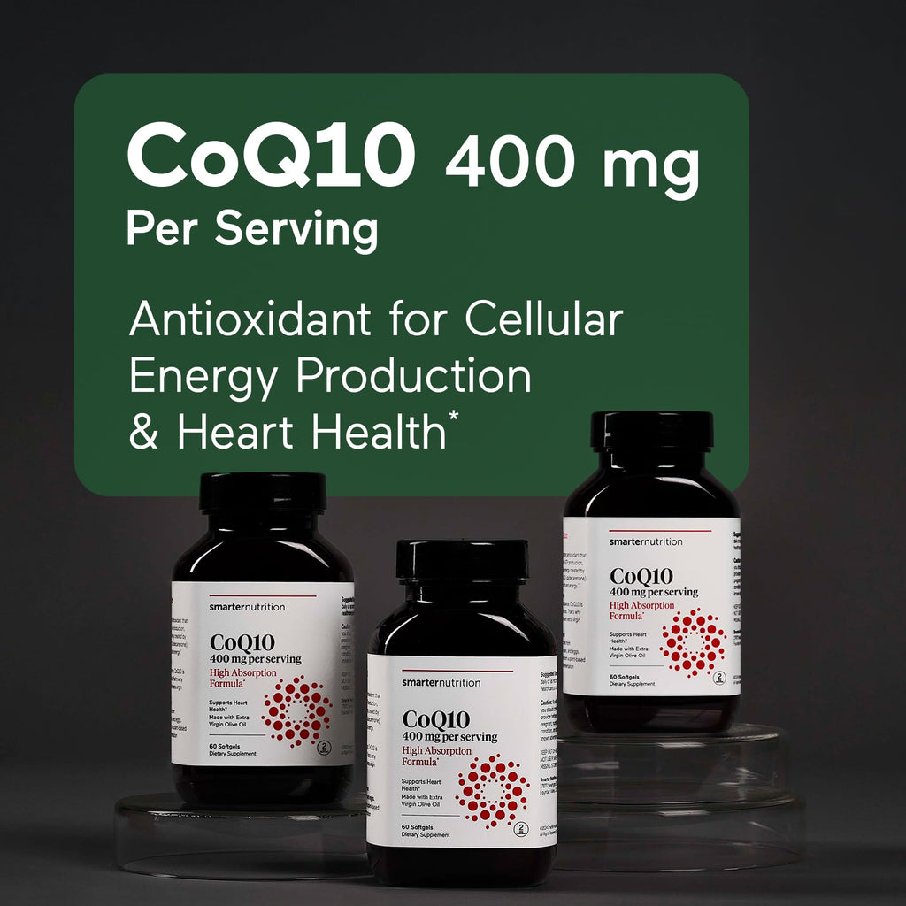 SMARTERNUTRITION CoQ10 400 mg High Absorption with Olive Oil – 360 Softgels