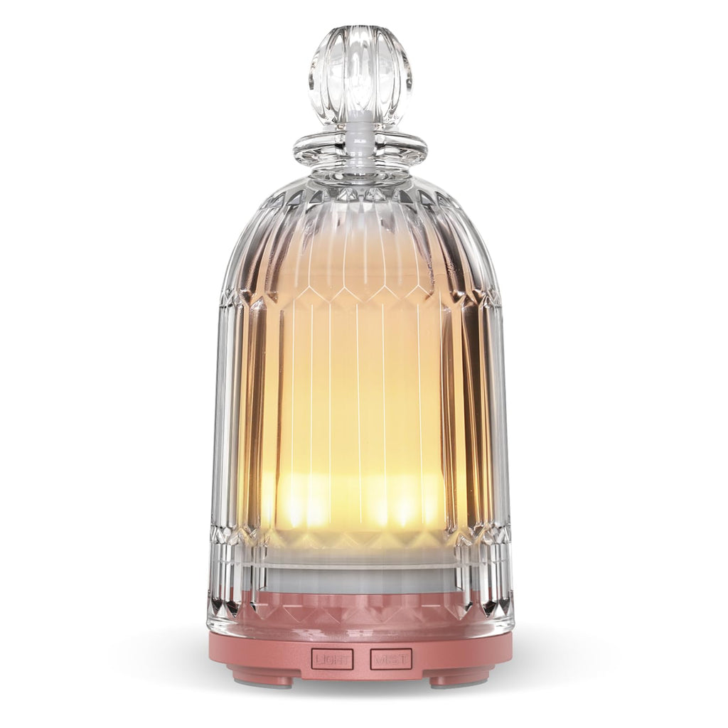 Smartwell Glass Essential Oil Diffuser 120ml – Copper Bottom, 7-Color LED, Auto Shut-Off