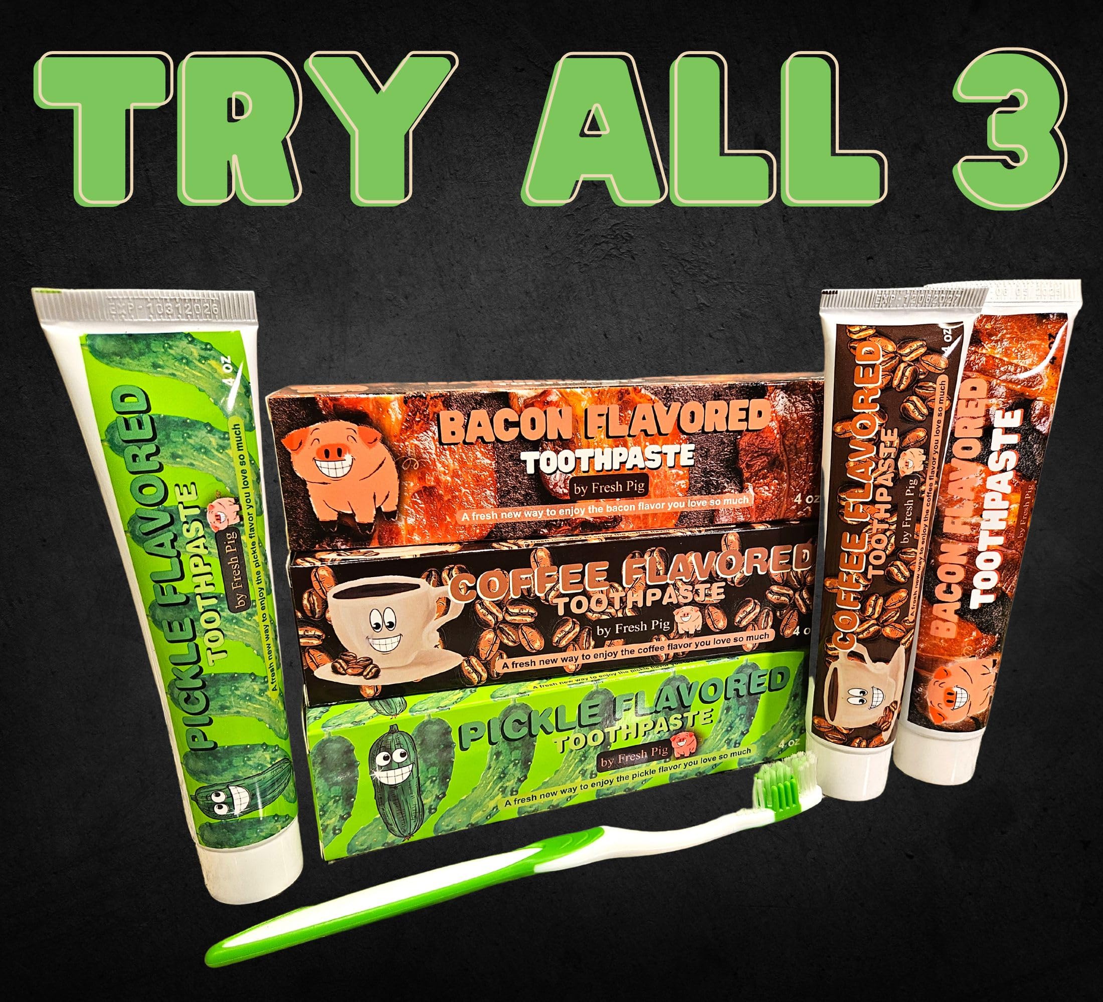 Fresh Pig Bacon Toothpaste – Funny Gag Gift for Bacon Lovers (Fluoride Free)