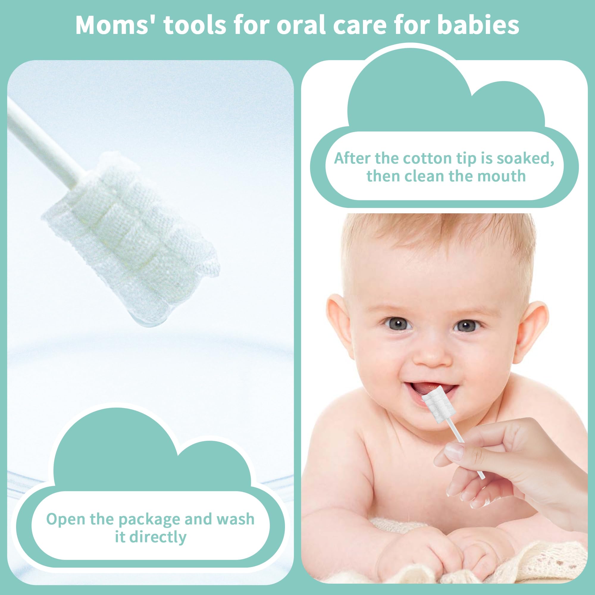 SmilBoxy 105-Piece Baby Tongue Cleaner + 2 Finger Toothbrush Set | 0-36 Months
