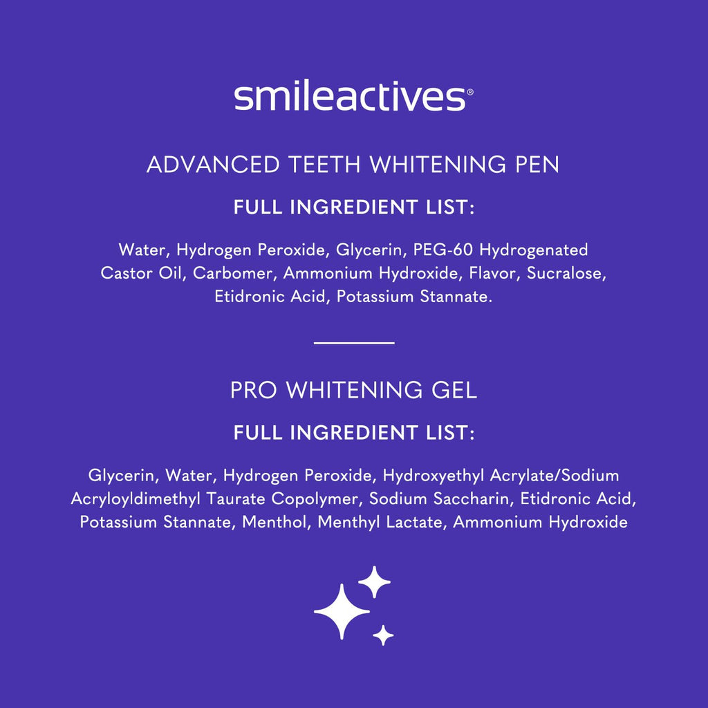 Smileactives Teeth Whitening Kit – Complete At-Home Whitening, Travel Size, 30-Day Kit