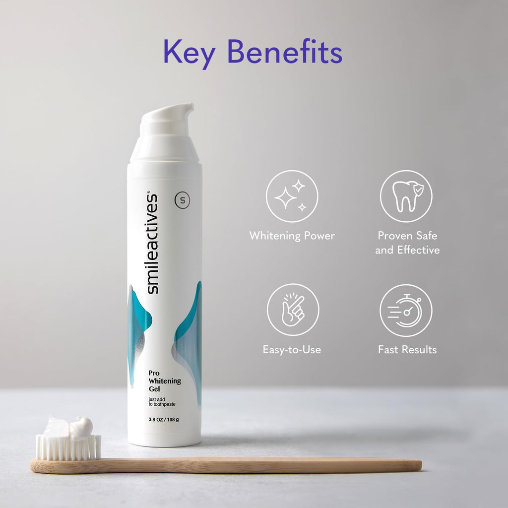 Smileactives Pro Whitening Gel for Toothpaste – 3.8 oz, Hydrogen Peroxide