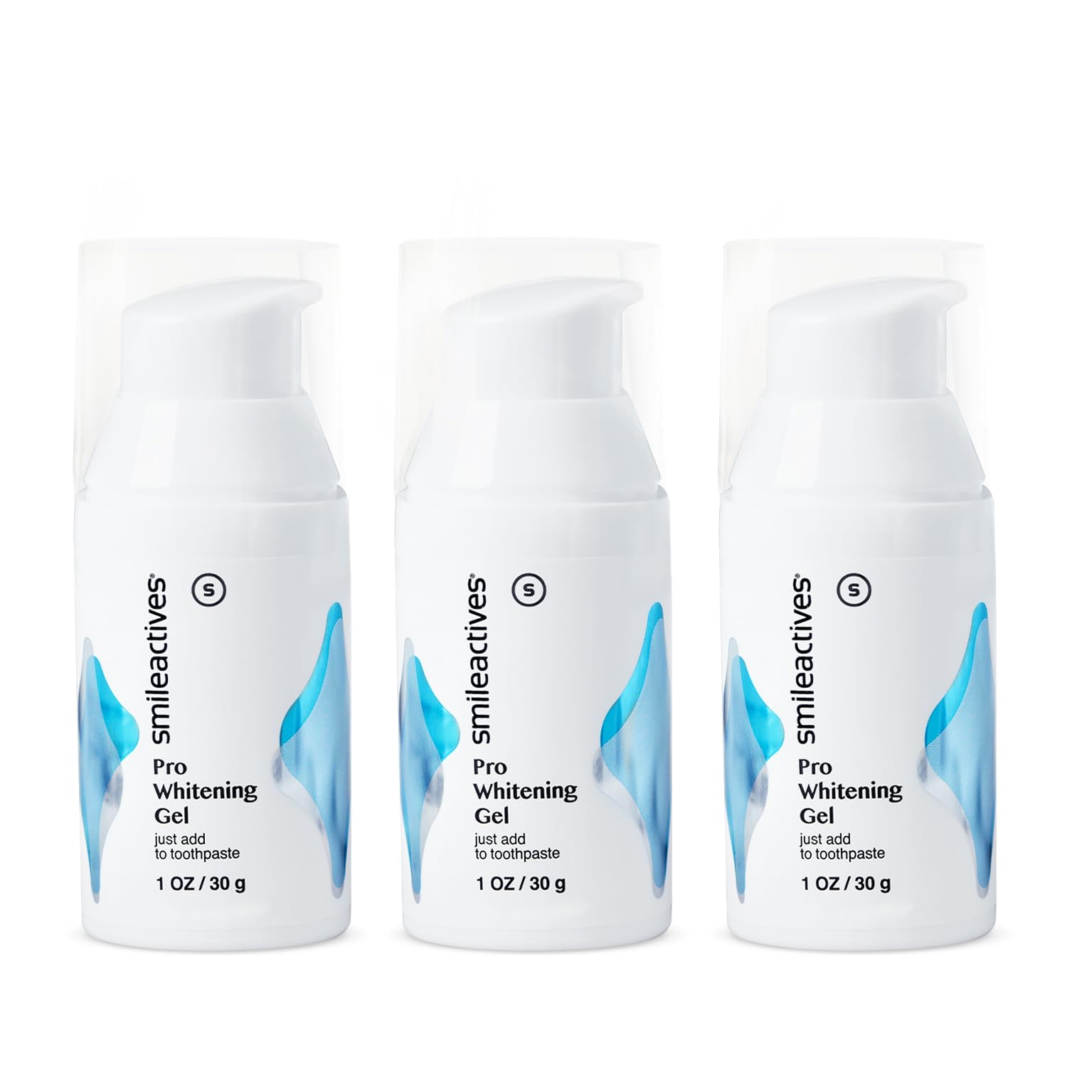 Smileactives Pro Whitening Gel for Toothpaste – 3 Pack (1 oz) | Clinical-Grade Hydrogen Peroxide