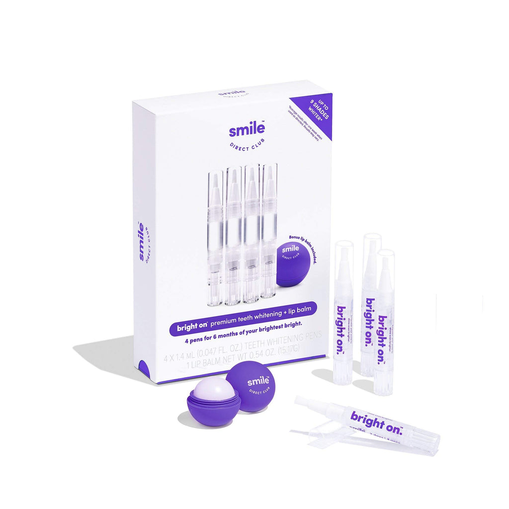 SmileDirectClub Teeth Whitening Kit with Lip Balm — 4-Pack, 1.4ml Gel Pens | Professional Strength