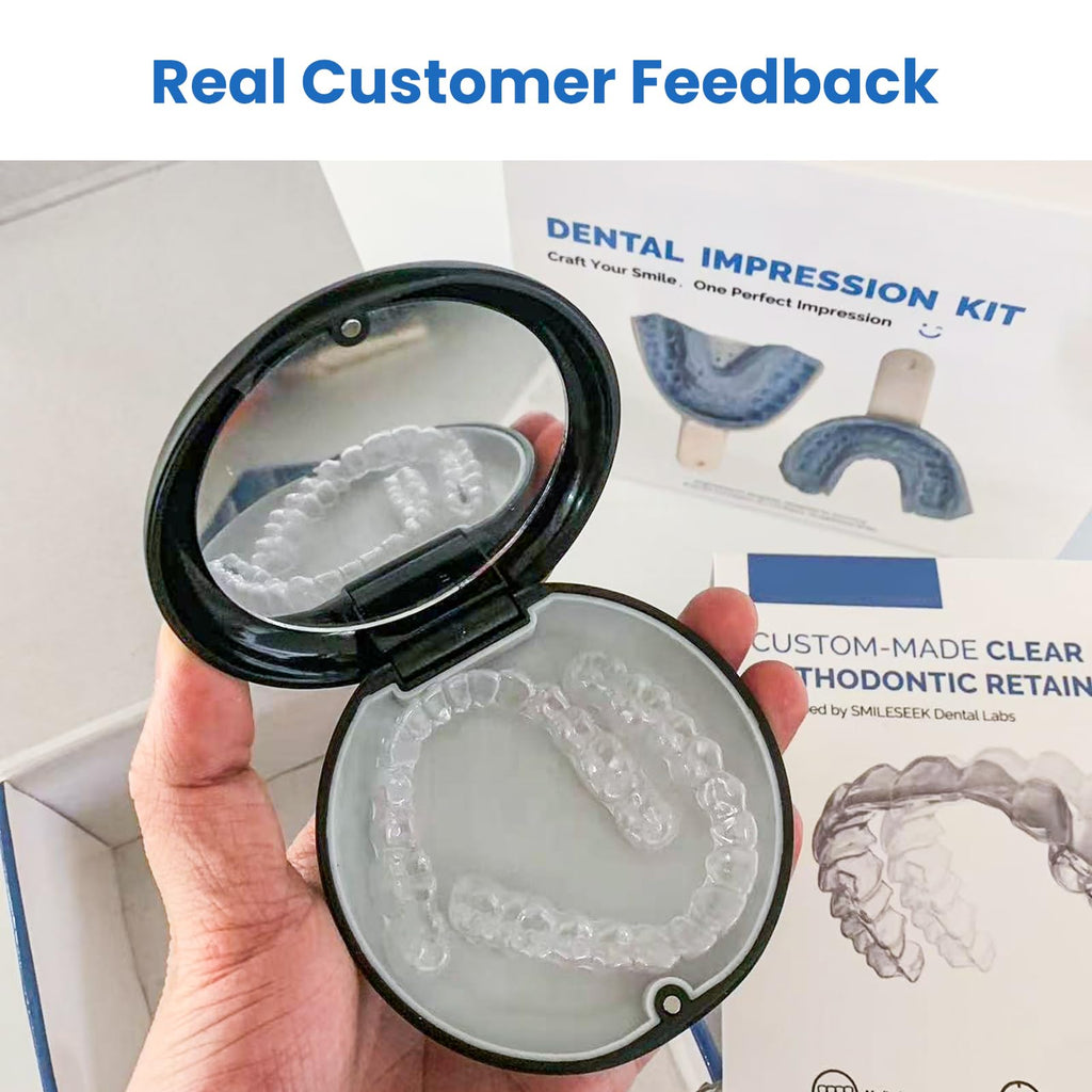 SMILESEEK Clear Retainers (2 Sets) – Upper & Lower BPA & Latex-Free DIY At-Home Retainer Kit