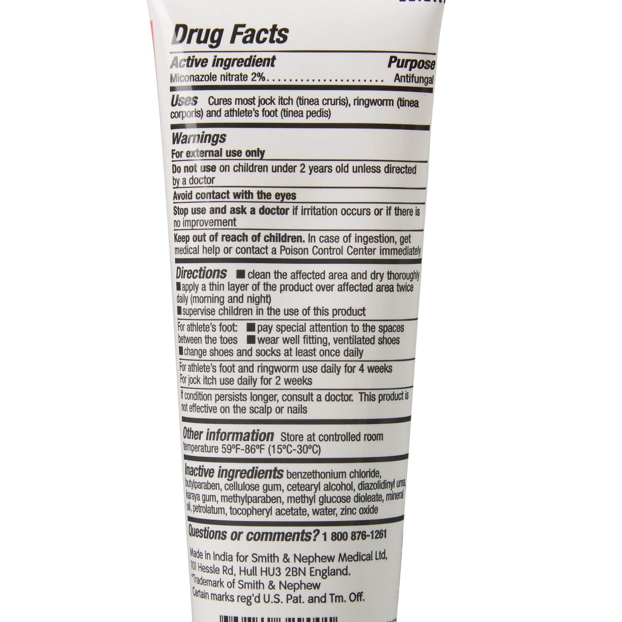 Smith & Nephew Secura 2% Miconazole Nitrate Cream Antifungal 3.25 oz Tube