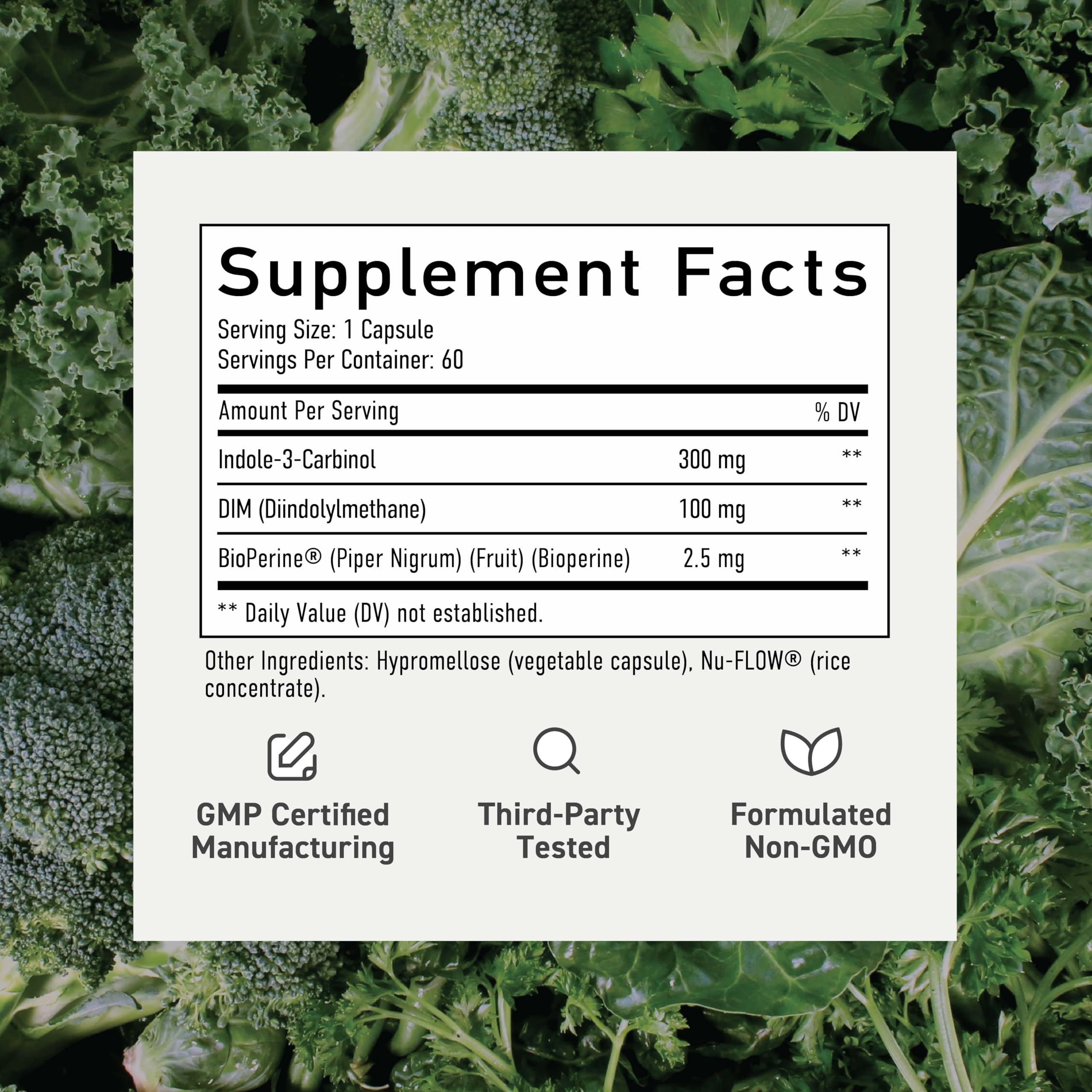 SMNutrition DIM & Indole-3-Carbinol for Hormone Balance | I3C Complex | Estrogen Balance | Vegan, Non-GMO, Gluten-Free | 60 Ct