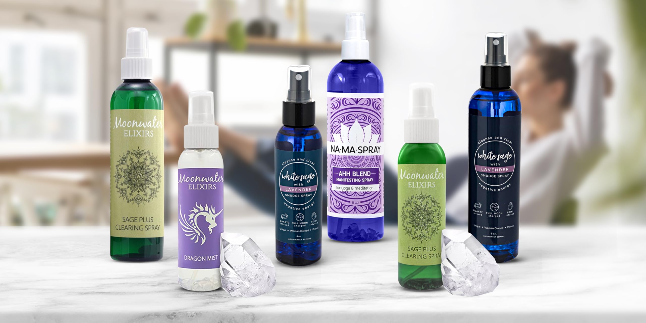Reiki-Charged White Sage Mist – Aura Renewal & Crystal-Infused Room Spray (8oz)