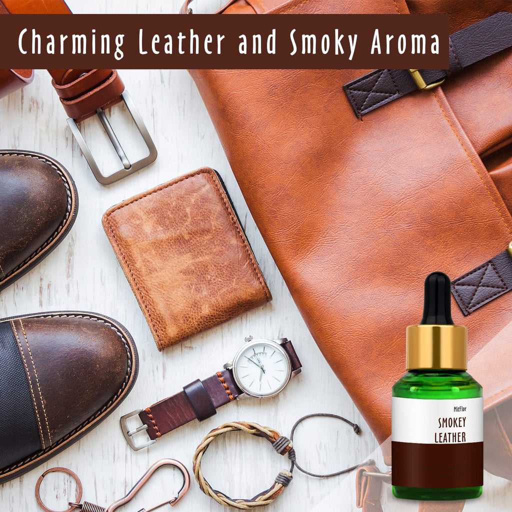 Smokey Leather Fragrance Oil – MitFlor 30ml | Premium Diffuser & Candle Scent
