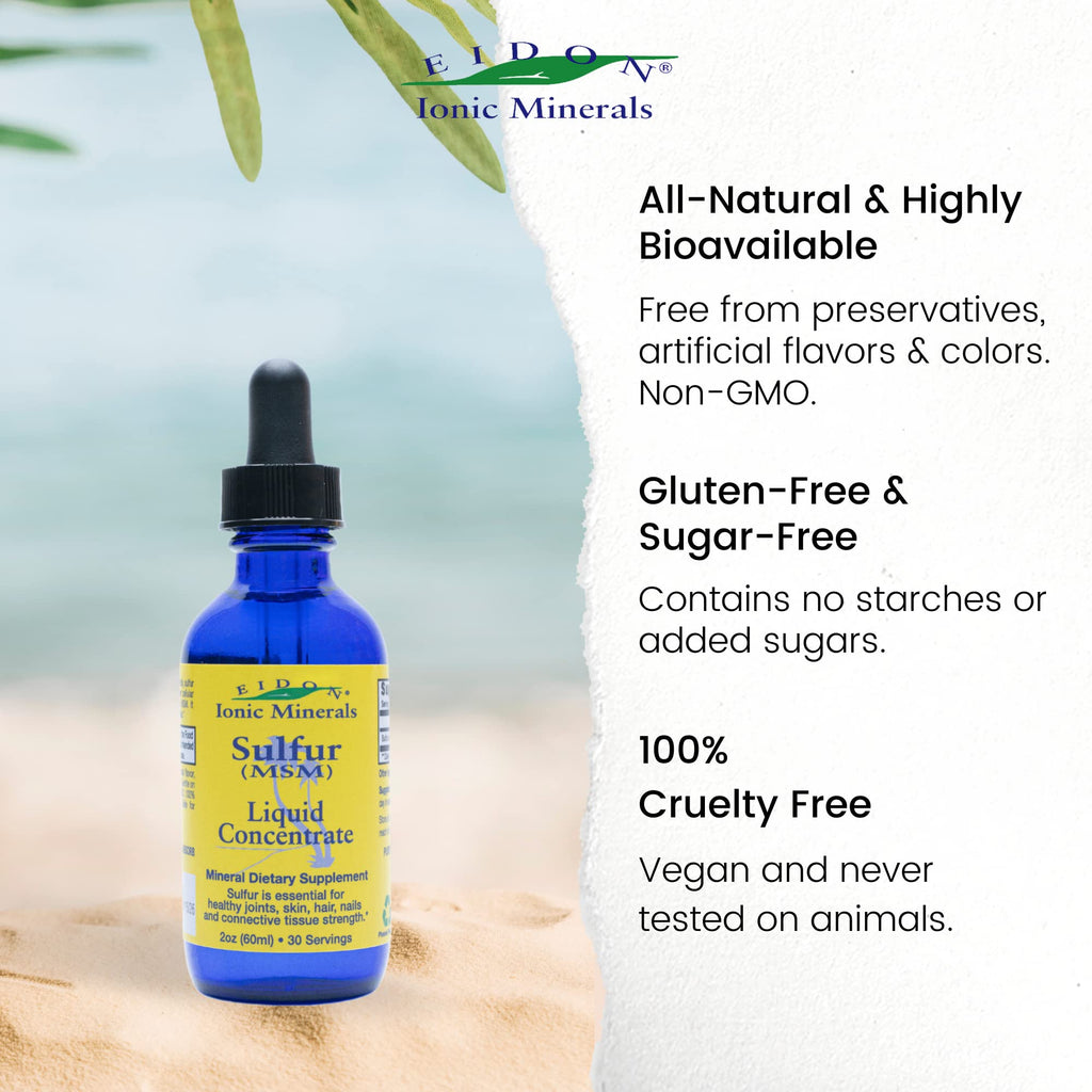 Eidon Ionic Minerals Liquid Sulfur Drops 2oz – Skin & Hair Support