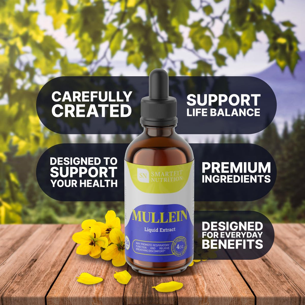 SN SMARTFIT NUTRITION Mullein Leaf Extract Drops – Lung Support (4 oz)