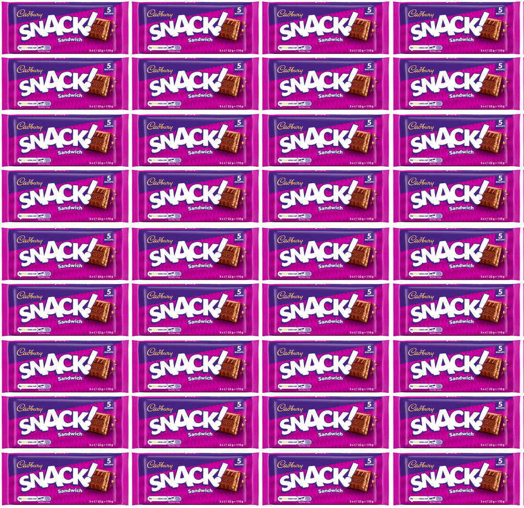 36 x Cadbury Snack Sandwich (5 Packs) 22g