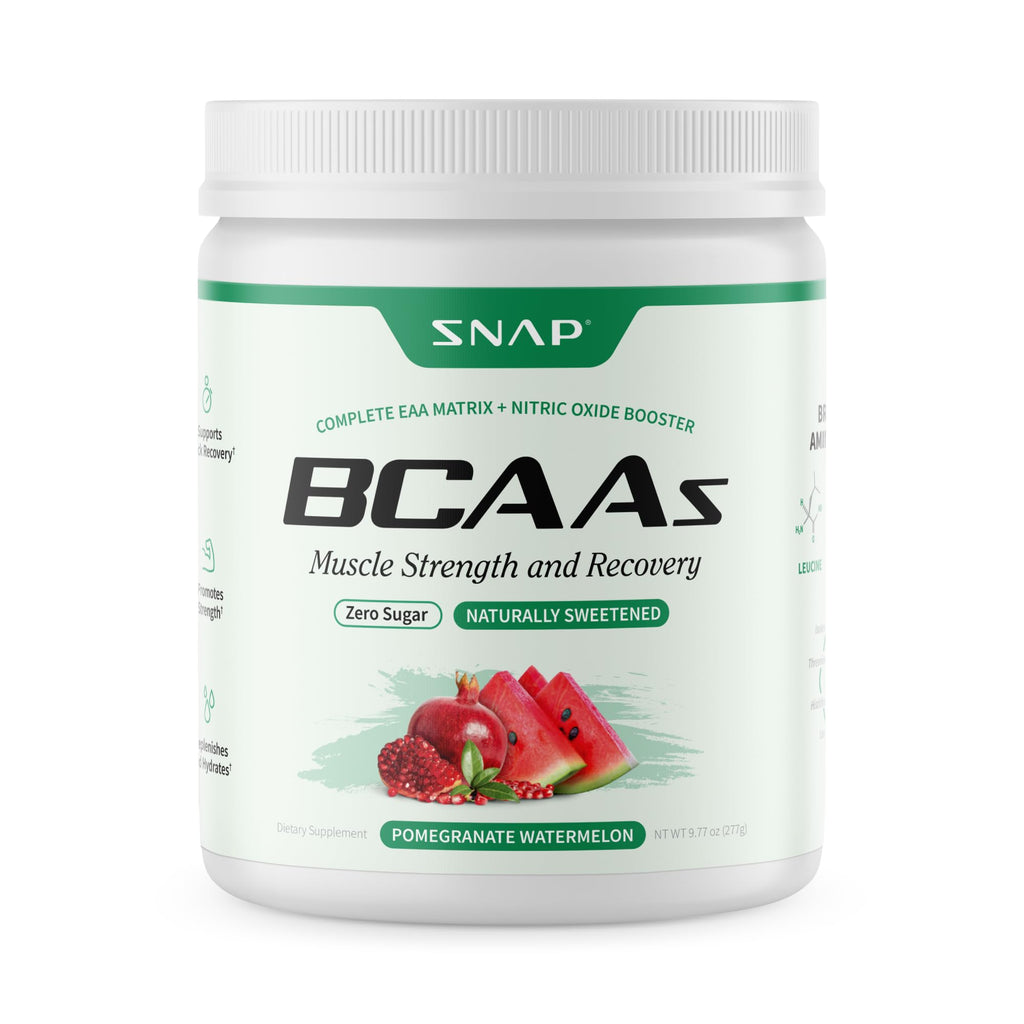 Snap BCAA Powder – Essential Amino Energy, Nitric Oxide Booster, Watermelon (30 Servings)