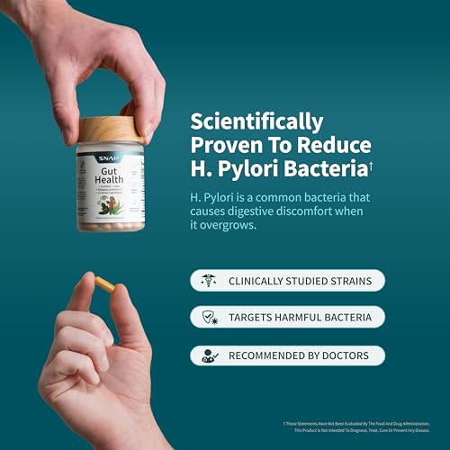 SNAP Gut Health Supplement — Turmeric, Aloe & Pylopass Probiotics | 50 Caps