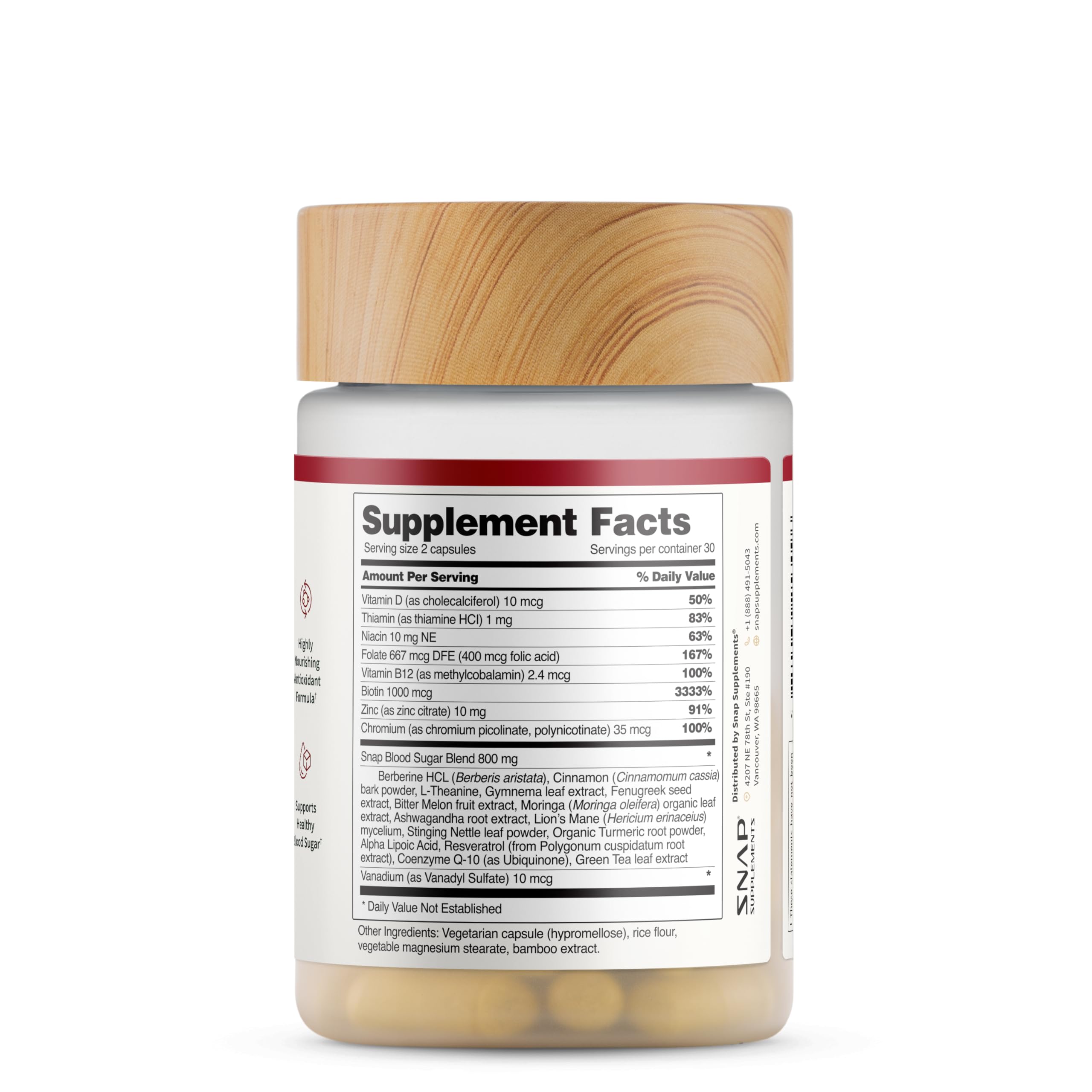 Snap Supplements Blood Sugar Blend - 180 Count | Balanced Energy Support