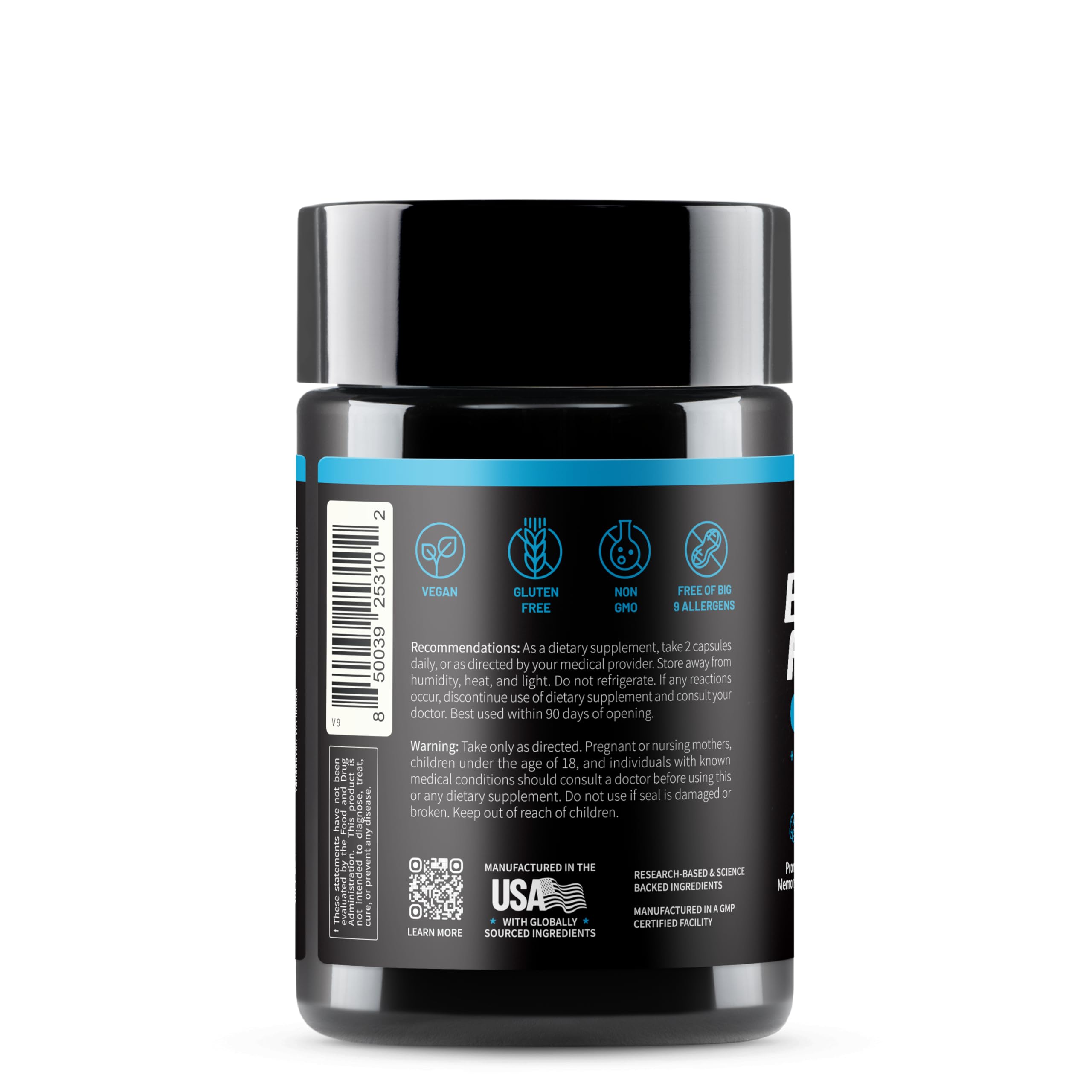 Snap Supplements Brain Booster Nootropics - Memory & Focus, 60 Caps