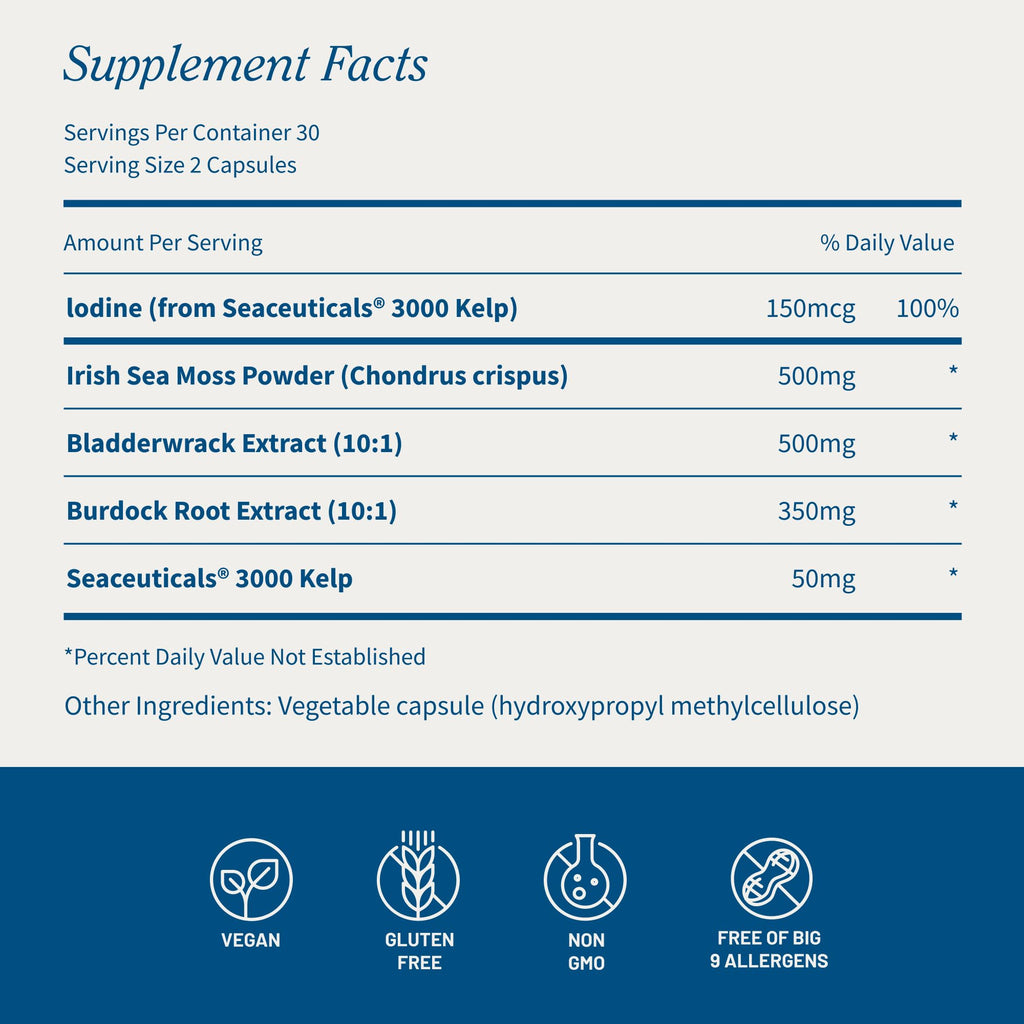 Irish Sea Moss with Bladderwrack & Iodine – Immune & Skin Support