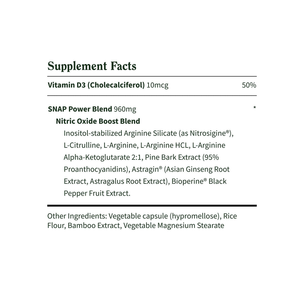 Snap Supplements L Arginine Capsules – Energy, Blood Flow, Muscle Growth & Cardio Health | 60 Veg Capsules