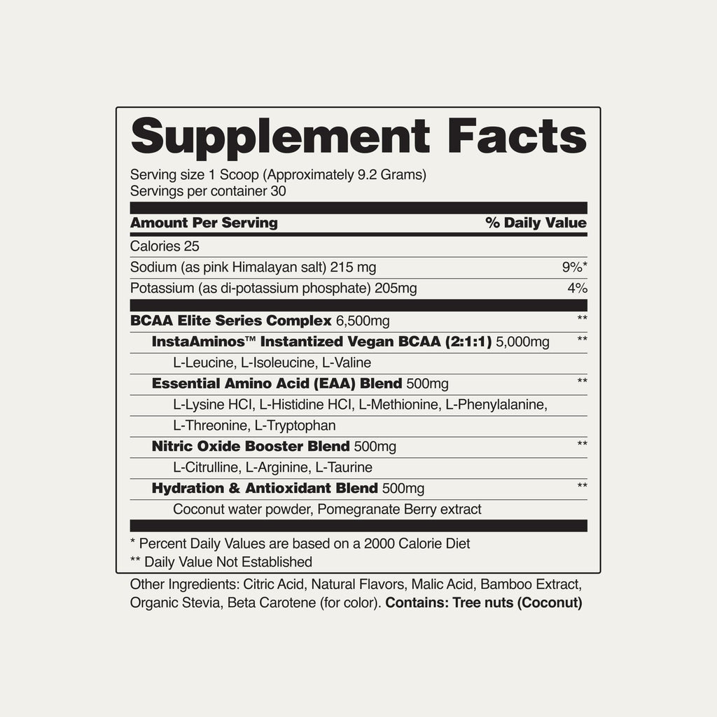 Snap Supplements Plant-Based BCAA Powder + Nitric Oxide Booster – 30 Servings