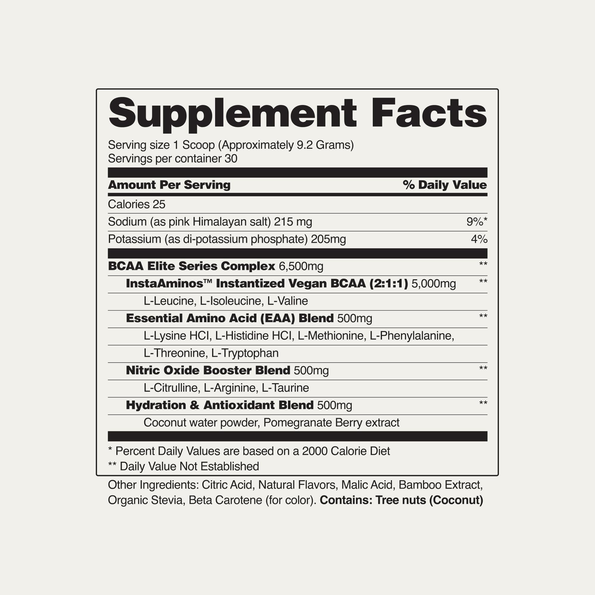 Snap Supplements Plant-Based BCAA Powder + Nitric Oxide Booster – 30 Servings