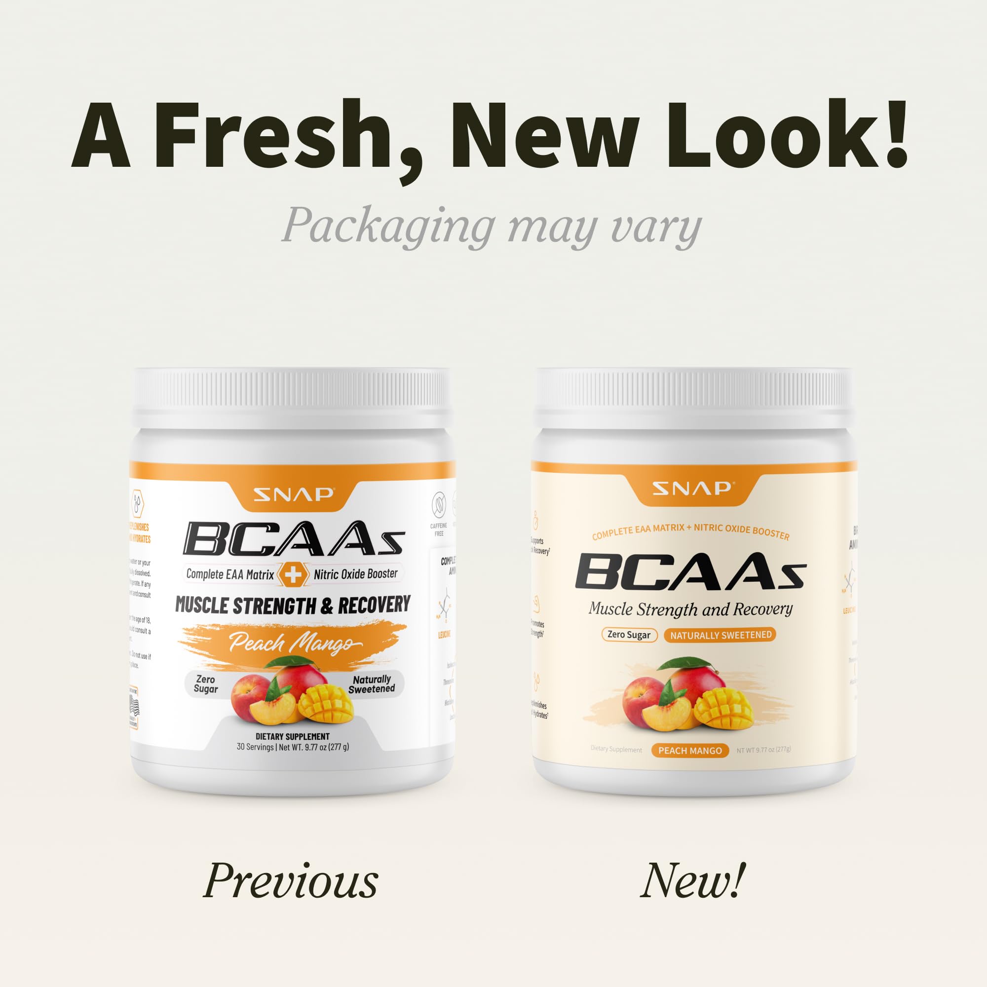 Snap Supplements Plant-Based BCAA Powder + Nitric Oxide Booster – 30 Servings