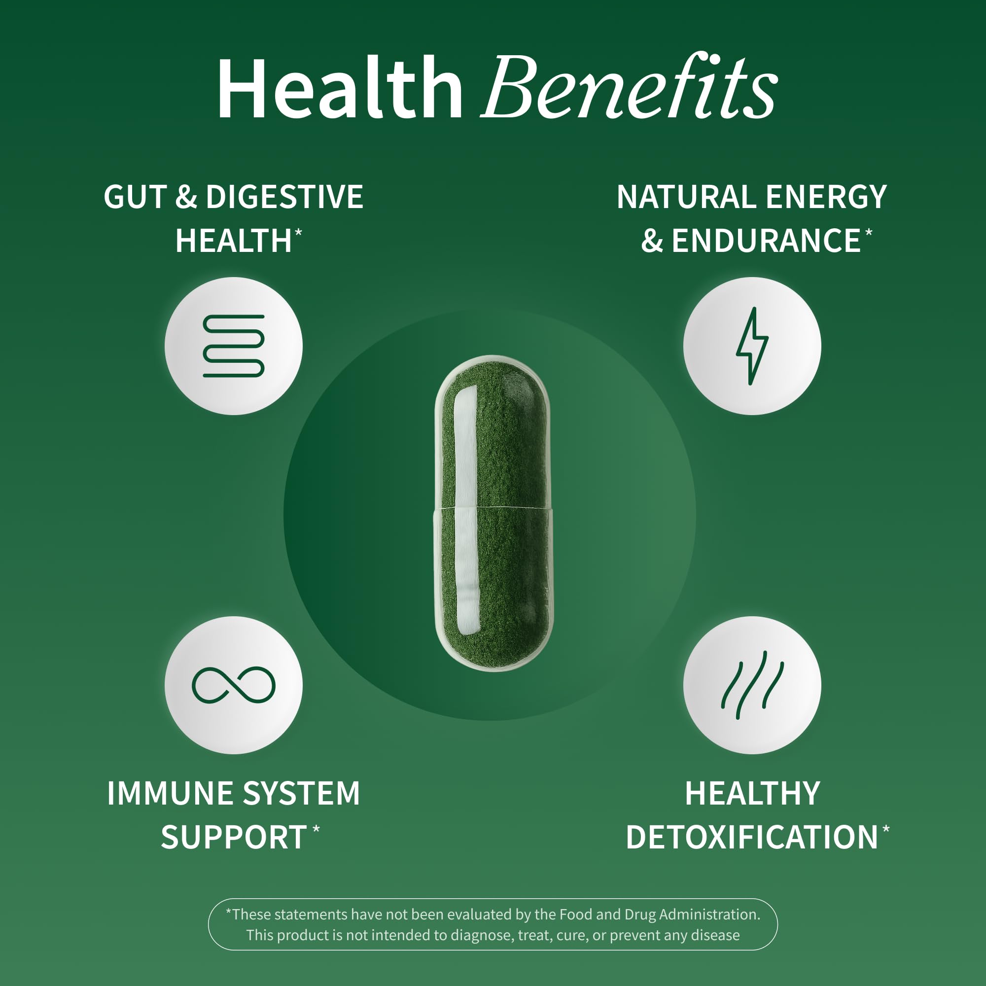 Snap Supplements Organic Spirulina & Chlorella - 120 Vegetarian Capsules