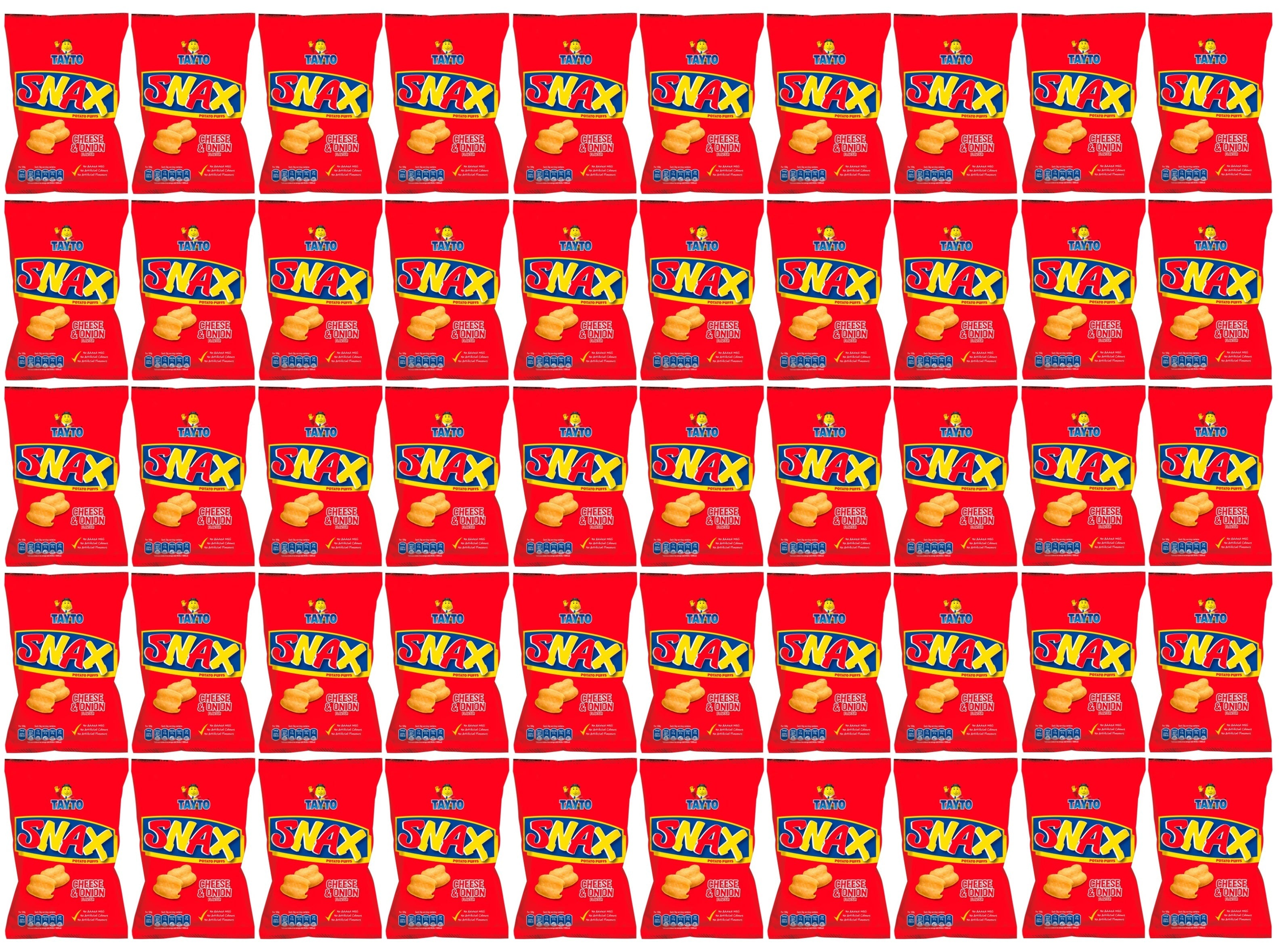 50 x Tayto Snax Potato Puffs Cheese & Onion Flavour 26G