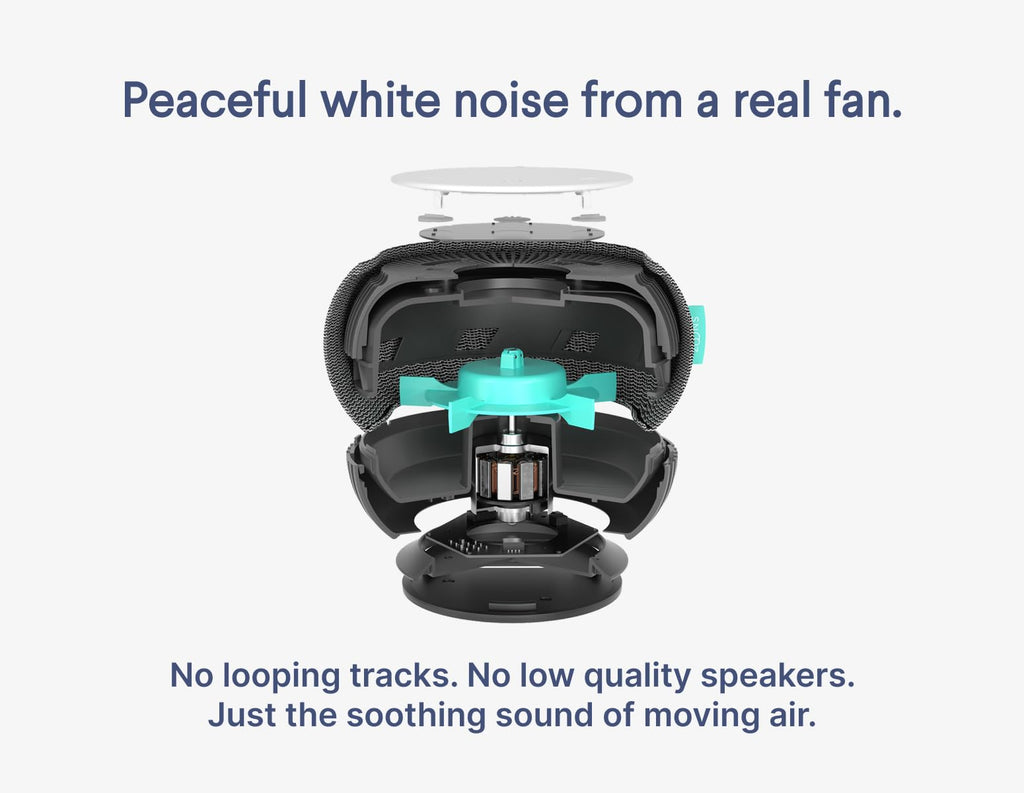 SNOOZ Smart White Noise Machine — Real Fan Inside, Non-Looping Sleep Aid