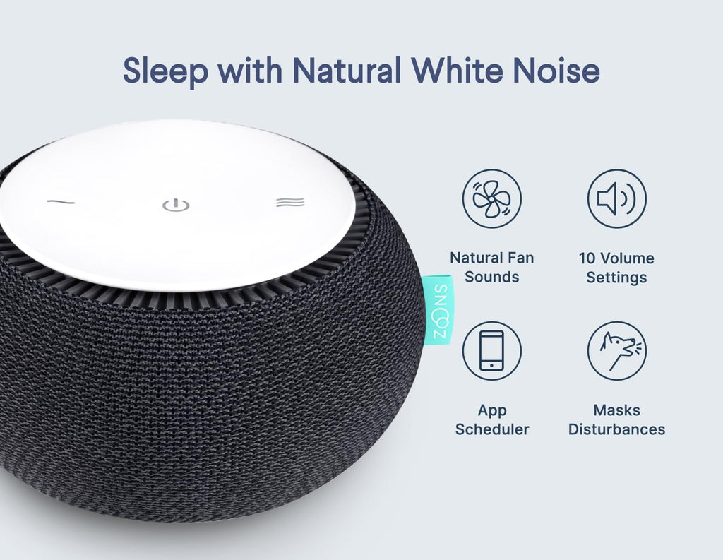 SNOOZ Smart White Noise Machine – Real Fan Inside, Non-Looping Sleep Aid (Charcoal)
