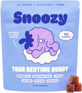 Snoozy Bedtime Buddy: Reishi Sleep Gummies - Melatonin-Free, Raspberry, 60 Gummies