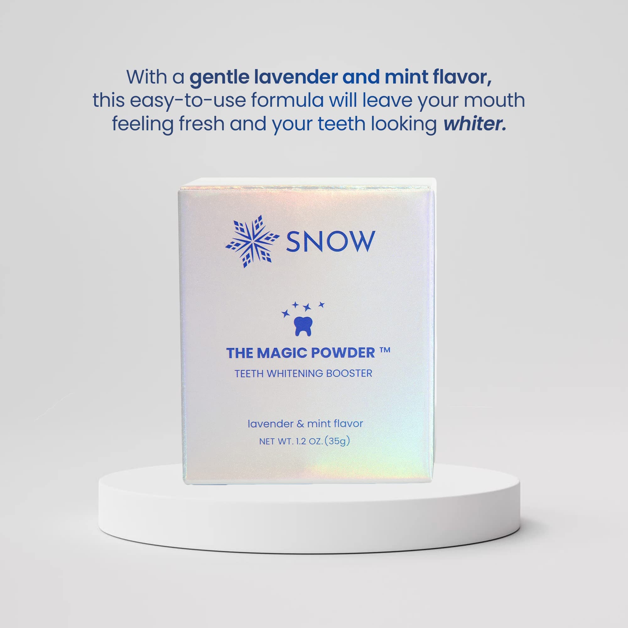 Snow Magic Teeth Whitening Powder with Hydroxyapatite – Lavender & Mint, 35g