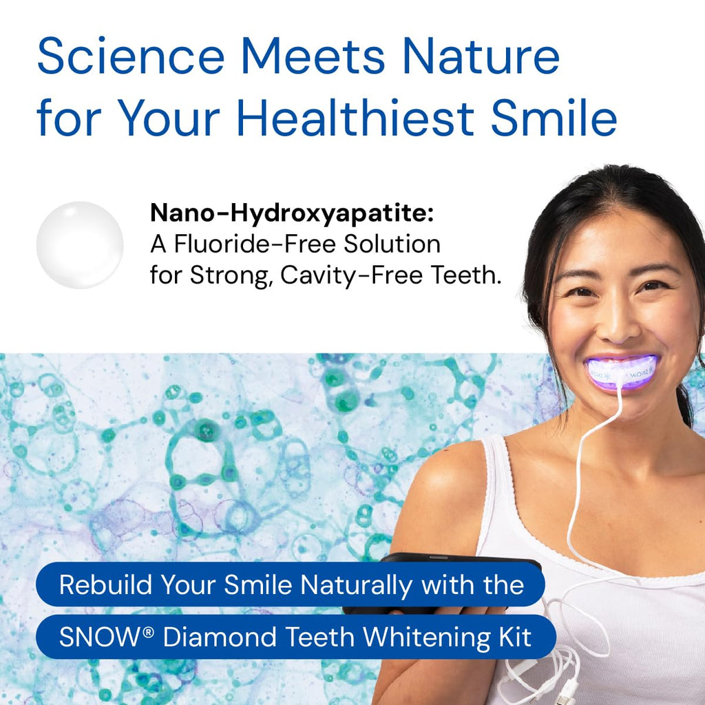 Snow Teeth Whitening Kit with LED Mouthpiece, Hydroxyapatite Serum, 3 Wands – Wireless Whitening Kit (6 Months)