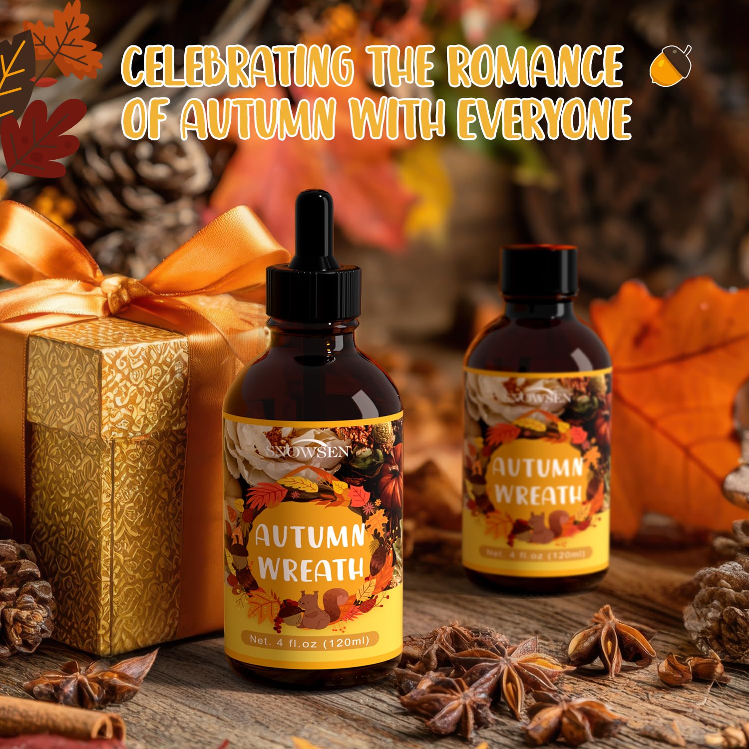 SNOWSEN Autumn Wreath Fragrance Oil – 4oz Premium Essential Oil