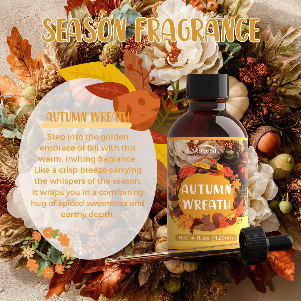 SNOWSEN Autumn Wreath Fragrance Oil – 4oz Premium Essential Oil