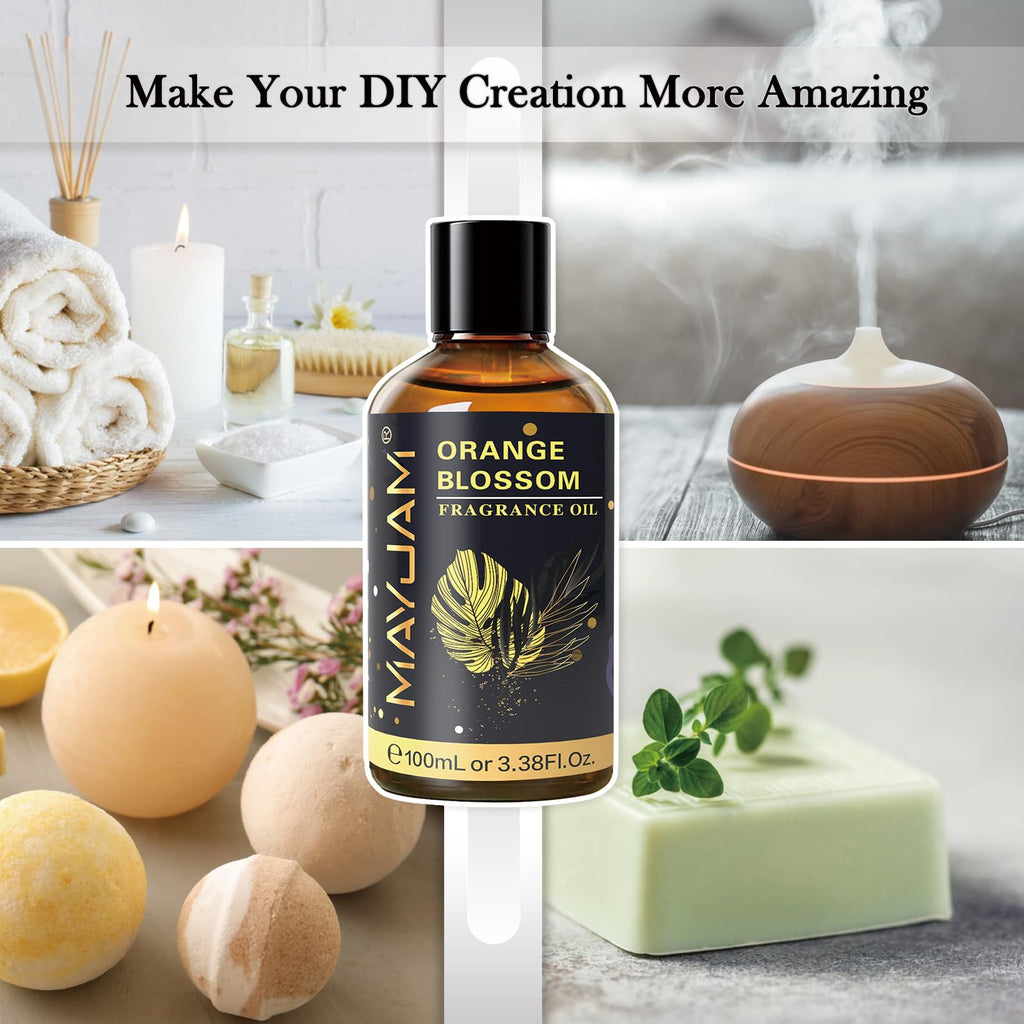 MAYJAM 100ML Orange Blossom Fragrance Oil with Glass Dropper – Diffuser & DIY Soap Candle Making