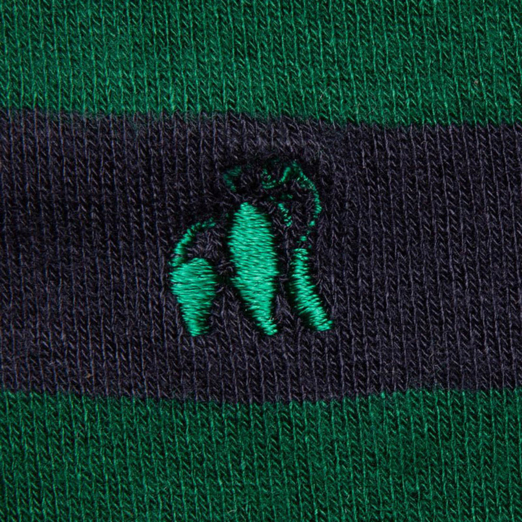 Racing Green Striped Bamboo Socks (Comfort Cuff)