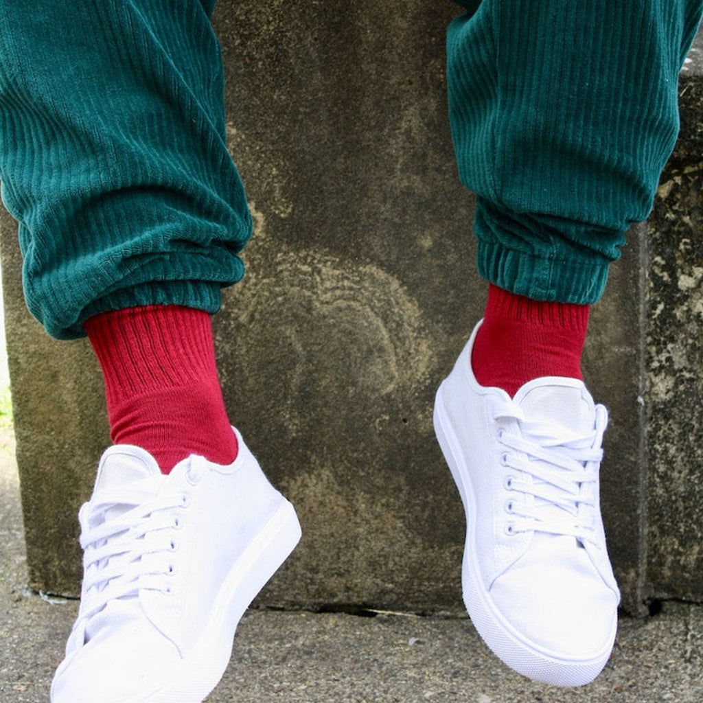 Red Athletic Bamboo Socks