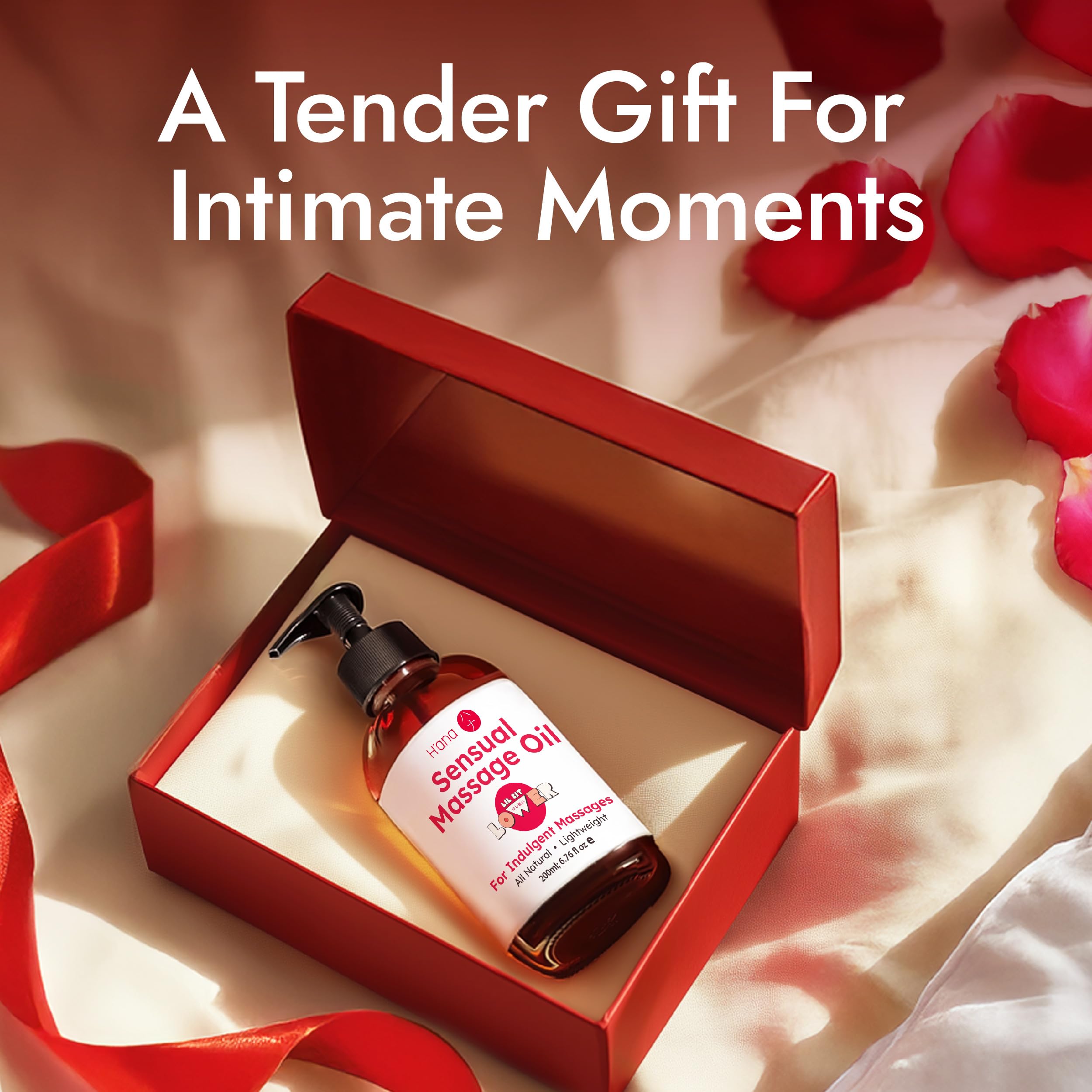 H'ana Sensual Massage Oil for Date Night – Gently Warming & Hydrating (6.76 Fl Oz)