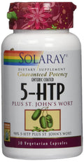 Solaray 5-HTP Plus St John's Wort - 100 mg, 30 Enteric-Coated Capsules - 30 Servings