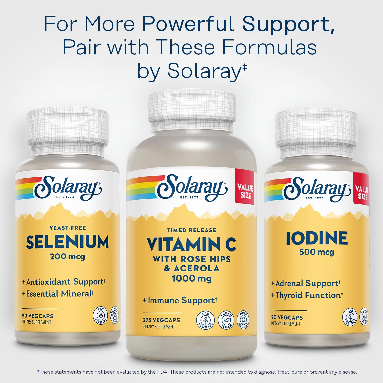 Solaray Selenium 200mcg Yeast-Free – Thyroid & Immune Support, 90 VegCaps
