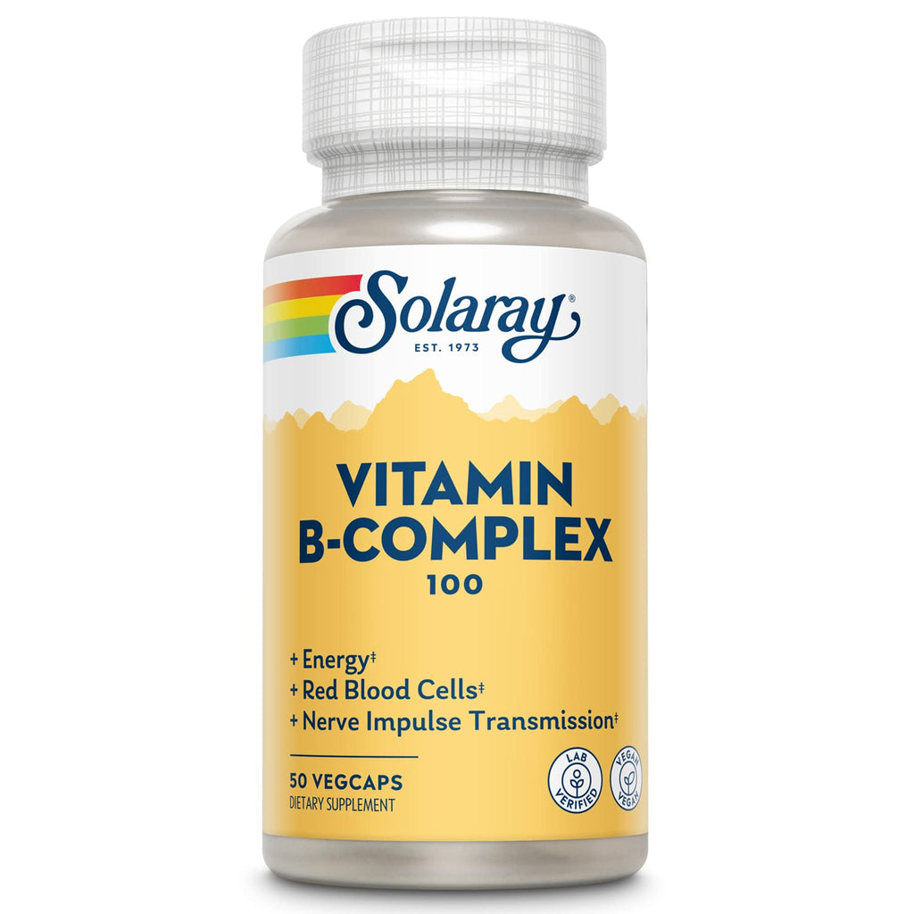 SOLARAY Vitamin B Complex 100 mg | Energy, Nerve & Immunity Support | Vegan 50ct